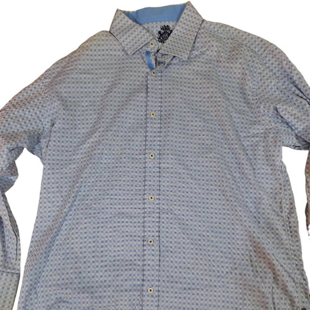 english laundry mens long sleeve button front embroidery shirt size XL